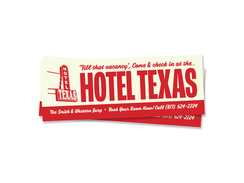 Hotel Texas Bumper Sticker