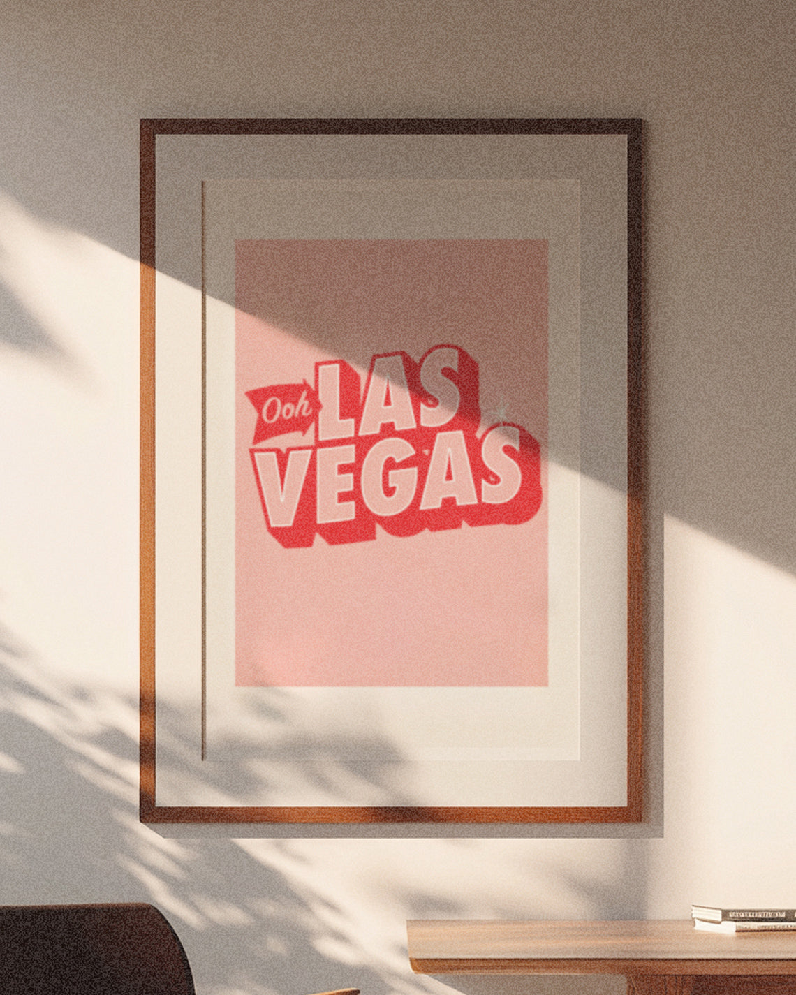 'Ooh Las Vegas!' Digital Printed Poster - Pink